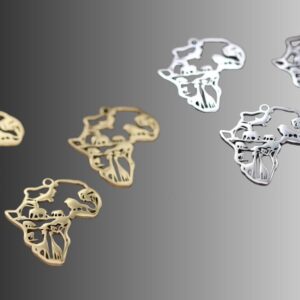 Stainless Steel Africa Map Pendant (available in silver and gold)