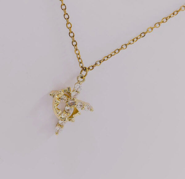 Gold Plated Rotating Crown Necklace