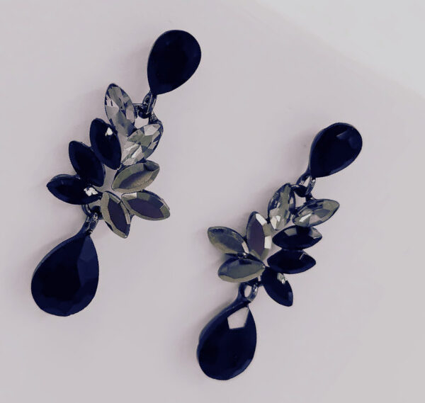 Gun Metal Plated Diamante Earrings