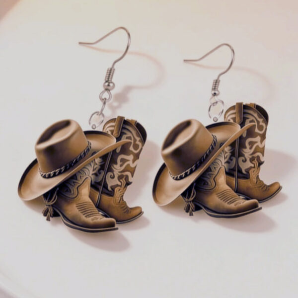 Cow Boy Hat and Boots Dangle Earrings