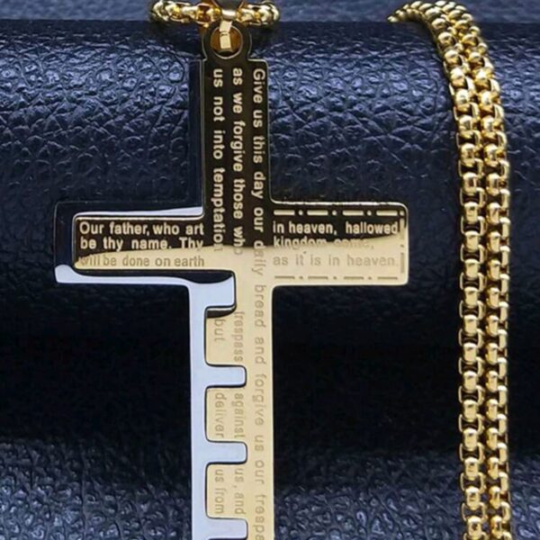 Men's Cross Necklace- Gold