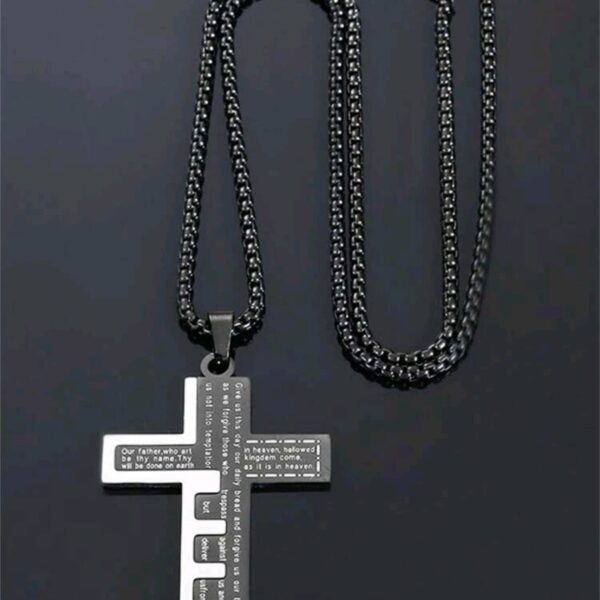 Men's Cross Necklace Black