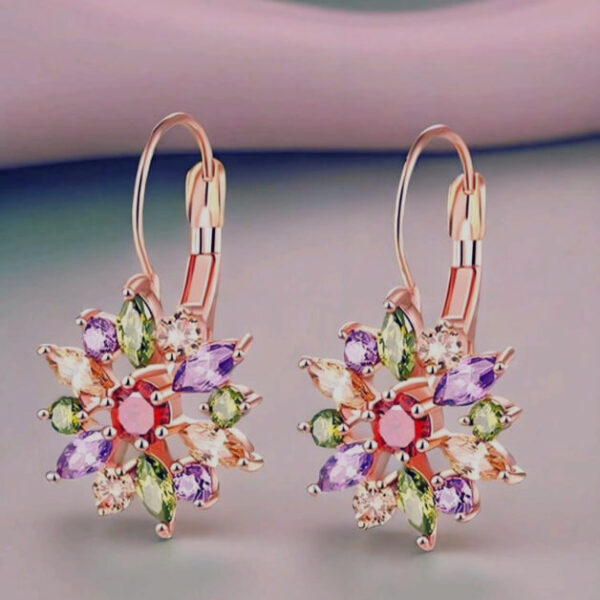 Sunflower Cubic Zirconia Earrings