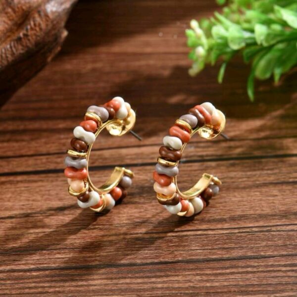 Woven C-Shaped Earrings