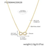 316L Stainless Steel Double Layer Infinity Zircon Necklace