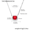 316L Stainless Steel Red Glass Stone Pendant Necklace – 18K PVD Gold